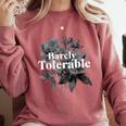 Barely Tolerable Shirt Floral Book Lover Quote Bookish Comfort Colors Sweatshirt Orchid