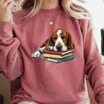 Basset Hound Books Dog Breed Graphic Comfort Colors Sweatshirt Orchid Basset Hound Books Dog Breed Graphic Comfort Colors Sweatshirt Orchid