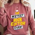 Best Book Editor Job Occupation Premium Tri-Blend Comfort Colors Sweatshirt Orchid