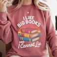 I Like Big Books Cannot Lie Librarian Reading Teacher Comfort Colors Sweatshirt Orchid