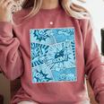 Blue Comic Book Blue Graphic Comfort Colors Sweatshirt Orchid