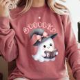 Boo Ghost Books Coquette Bow Halloween Women School Teacher Comfort Colors Sweatshirt Orchid Boo Ghost Books Coquette Bow Halloween Women School Teacher Comfort Colors Sweatshirt Orchid