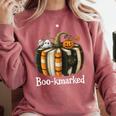 Boo-Kmarked Fall Pumpkin Books Halloween Teacher Teaching Comfort Colors Sweatshirt Orchid Boo-Kmarked Fall Pumpkin Books Halloween Teacher Teaching Comfort Colors Sweatshirt Orchid