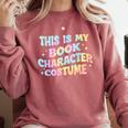 This Is My Book Character Costume Book Lover Groovy Comfort Colors Sweatshirt Orchid This Is My Book Character Costume Book Lover Groovy Comfort Colors Sweatshirt Orchid