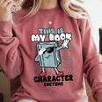 This Is My Book Character Costume Reading Book Lover Comfort Colors Sweatshirt Orchid