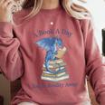 A Book A Day Keeps Reality Away Premium Tri-Blend Comfort Colors Sweatshirt Orchid