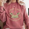 A Book A Day Keeps Reality Away Reading Escape Quote Comfort Colors Sweatshirt Orchid