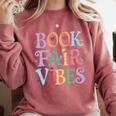 Book Fair Vibes Groovy Retro Reading Comfort Colors Sweatshirt Orchid