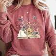 Book Flowers And Butterfly Beautiful Reading Reader Graphic Comfort Colors Sweatshirt Orchid Book Flowers And Butterfly Beautiful Reading Reader Graphic Comfort Colors Sweatshirt Orchid