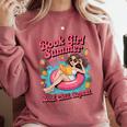 Book Girl Summer Beach Vacation Book Lover Comfort Colors Sweatshirt Orchid Book Girl Summer Beach Vacation Book Lover Comfort Colors Sweatshirt Orchid