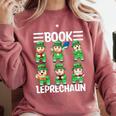Book Leprechaun St Patrick's Day Library Librarian Reading Comfort Colors Sweatshirt Orchid Book Leprechaun St Patrick's Day Library Librarian Reading Comfort Colors Sweatshirt Orchid