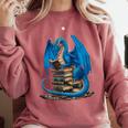Book Lover Bookworm Reading Books Dragon Premium Tri-Blend Comfort Colors Sweatshirt Orchid