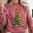 Book Lover Christmas Tree I Have No Shelf Control Comfort Colors Sweatshirt Orchid
