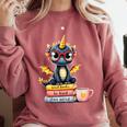 Book Lover Cute Baby Dragon Reading Comfort Colors Sweatshirt Orchid