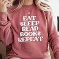 Book Lover Book Eat Sleep Read Books Repeat Comfort Colors Sweatshirt Orchid