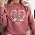 Book Lover Heart Shaped Reading Art Bookworm Comfort Colors Sweatshirt Orchid Book Lover Heart Shaped Reading Art Bookworm Comfort Colors Sweatshirt Orchid