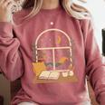 Book Lover Moonlight Reading Scene Night Comfort Colors Sweatshirt Orchid