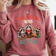 Book Lover Racoon Reading Bookish The Book Was Better Comfort Colors Sweatshirt Orchid