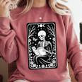 Book Lover The Reader Tarot Card Skeleton Reading Comfort Colors Sweatshirt Orchid