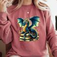 Book Lover Reading Fantasy Dragon Comfort Colors Sweatshirt Orchid