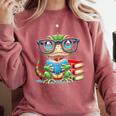 Book Lover Reading Iguana Comfort Colors Sweatshirt Orchid