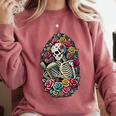 Book Lover Skeleton Reading With Dia De Los Muertos Flowers Comfort Colors Sweatshirt Orchid Book Lover Skeleton Reading With Dia De Los Muertos Flowers Comfort Colors Sweatshirt Orchid