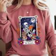 Book Lover Tarot Card The Reader Mystic Skeleton Comfort Colors Sweatshirt Orchid