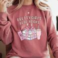 Book Lover's Pretty Girl's Read Books Comfort Colors Sweatshirt Orchid