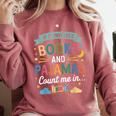 Book Lovers Reading Bedtime Cozy Pajama For Librarians Comfort Colors Sweatshirt Orchid