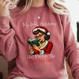My Book Preference Has Me On The Naughty List Christmas Xmas Comfort Colors Sweatshirt Orchid