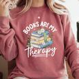 Book Are My Therapy Aesthetic Bookish Reading Comfort Colors Sweatshirt Orchid Book Are My Therapy Aesthetic Bookish Reading Comfort Colors Sweatshirt Orchid