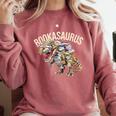 Book Reading Dinosaur T-Rex Dino Bookworm Comfort Colors Sweatshirt Orchid