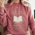 Book Reading Ugly Christmas Comfort Colors Sweatshirt Orchid