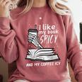I Like My Book Spicy Read Reading Librarian Men Women Kids Comfort Colors Sweatshirt Orchid