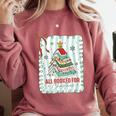 All Booked For Christmas Book Xmas Tree Coquette Bow Lights Comfort Colors Sweatshirt Orchid All Booked For Christmas Book Xmas Tree Coquette Bow Lights Comfort Colors Sweatshirt Orchid