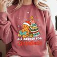 All Booked For Christmas Gingerbread Christmas Tree Book Kid Comfort Colors Sweatshirt Orchid All Booked For Christmas Gingerbread Christmas Tree Book Kid Comfort Colors Sweatshirt Orchid