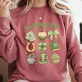 ALL Booked For St Patricks Day Bookish Leprechaun Bookworm Comfort Colors Sweatshirt Orchid