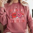 All Booked For Valentine Book Librarian Teacher Women Kids Comfort Colors Sweatshirt Orchid