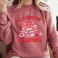 All Booked For Valentine Bow Books Lover Teacher Girl Women Comfort Colors Sweatshirt Orchid