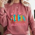 All Booked For Valentines Book Lover Valentine's Day Comfort Colors Sweatshirt Orchid