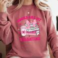 All Booked For Valentines Book Reading Coquette Bow Comfort Colors Sweatshirt Orchid