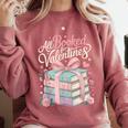All Booked For Valentines Stacked Books Comfort Colors Sweatshirt Orchid