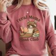 Bookish Feral Moms Book Club Raccoon Mother's Day Bookworm Comfort Colors Sweatshirt Orchid Bookish Feral Moms Book Club Raccoon Mother's Day Bookworm Comfort Colors Sweatshirt Orchid