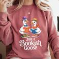Bookish Goose Cute Geese With Hats Reading Books Comfort Colors Sweatshirt Orchid Bookish Goose Cute Geese With Hats Reading Books Comfort Colors Sweatshirt Orchid