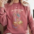 Bookish Quote I Am a Book Dragon Not a Worm Reading Book Comfort Colors Sweatshirt Orchid