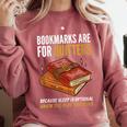Bookmarks Are For Quitters Book Lover Saying Comfort Colors Sweatshirt Orchid Bookmarks Are For Quitters Book Lover Saying Comfort Colors Sweatshirt Orchid