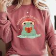Bookmarks Are For Quitters Frog Reading Book Graphic Comfort Colors Sweatshirt Orchid