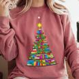 Bookmas Christmas Book Tree Book Lover English Teacher Comfort Colors Sweatshirt Orchid