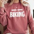 Books Coffee Biking Comfort Colors Sweatshirt Orchid