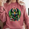 Books Dragon Reading Book Comfort Colors Sweatshirt Orchid